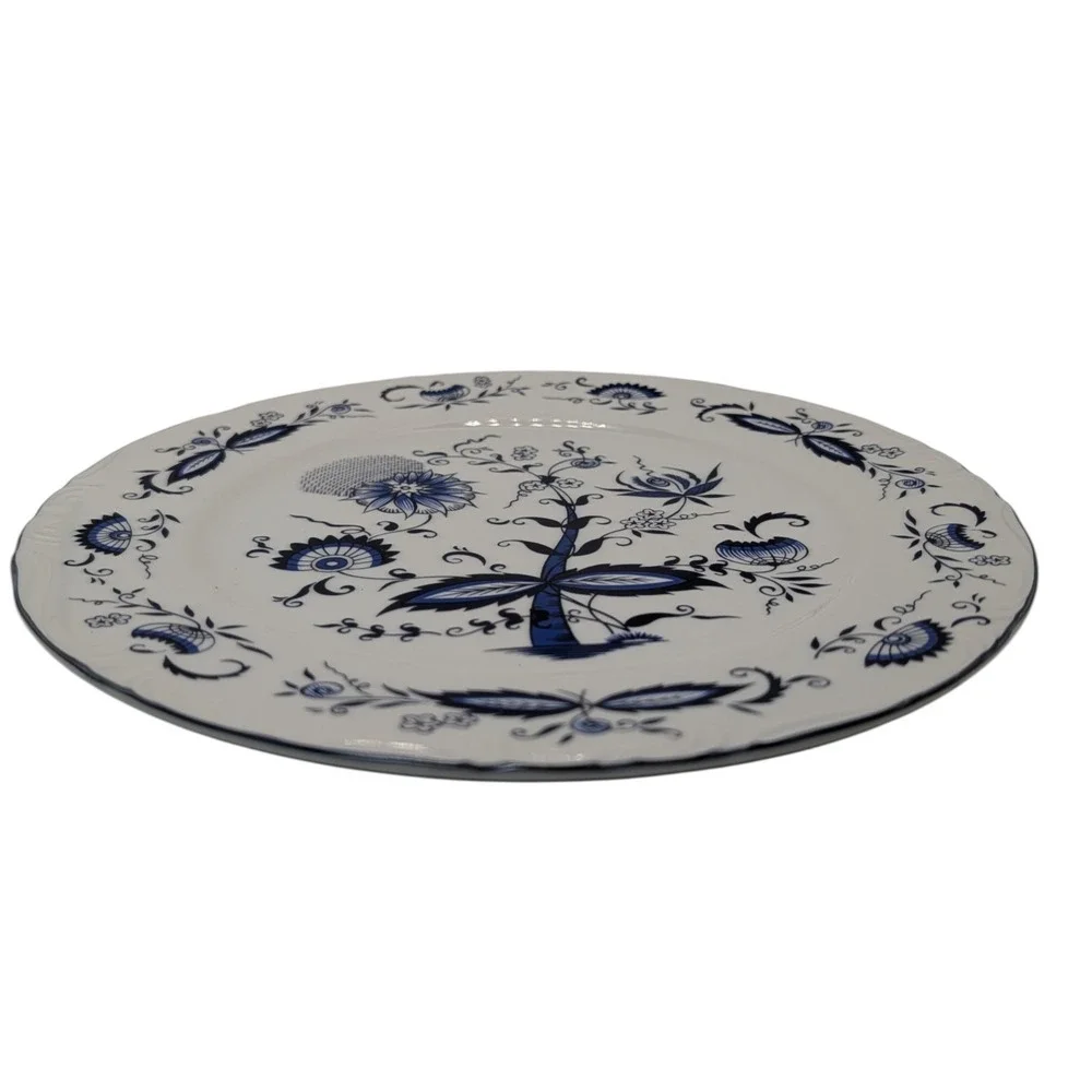 Vintage House of Prill Dinner Plate‎ Blue Onion Hand Painted Mid Century Modern
